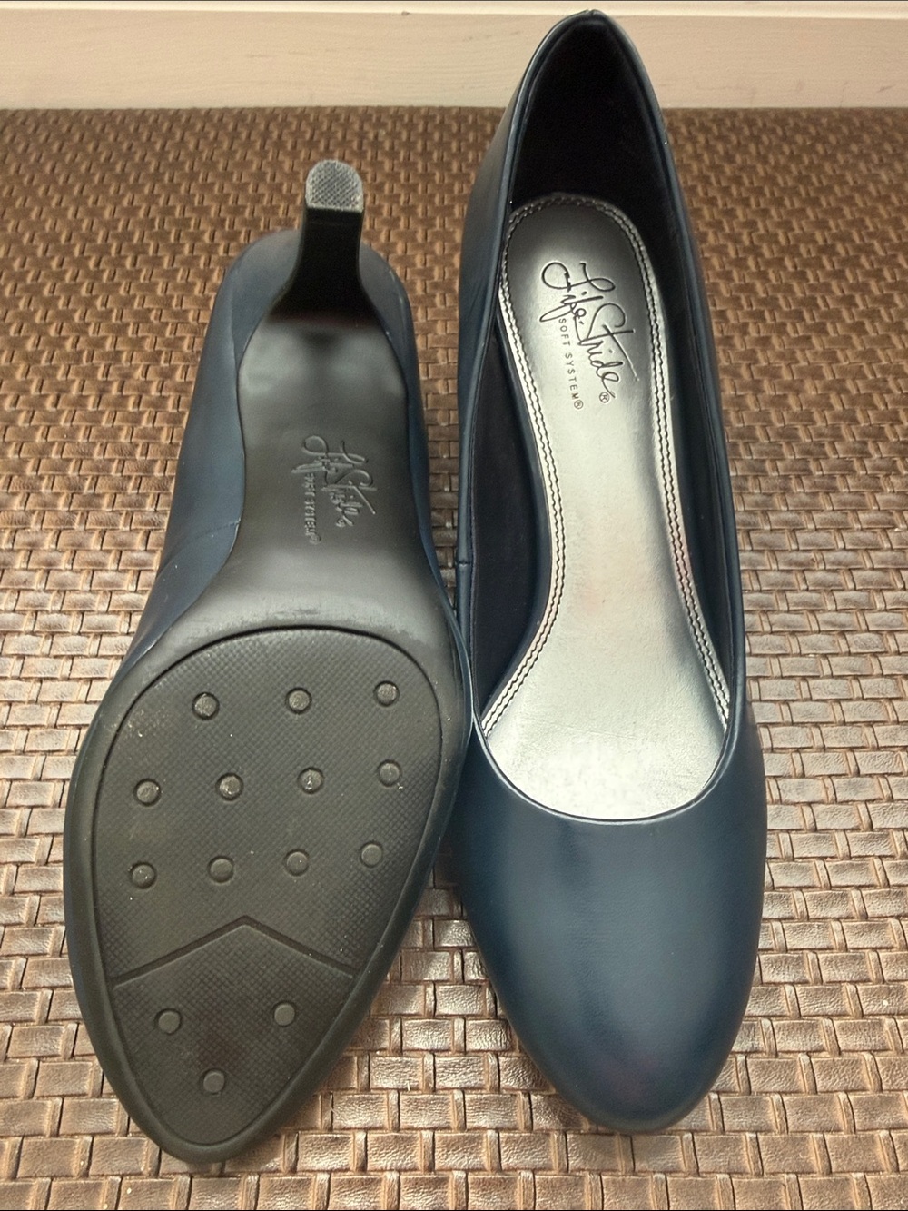 Life Stride Navy Blue Mid Heel Court Shoe - Picture 6 of 6